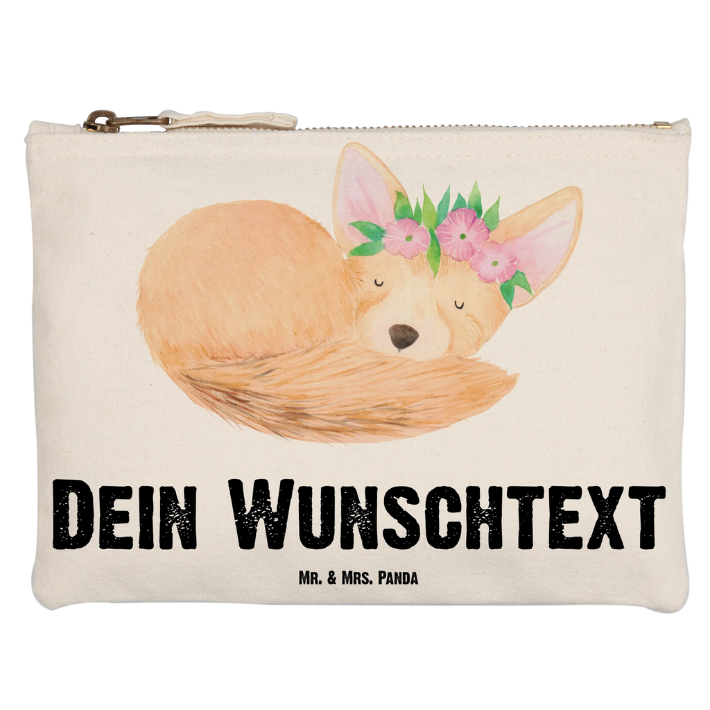 Personalisierte Schminktasche Wüstenfuchs Blumenkranz Personalisierte Schminktasche, Personalisierte Kosmetiktasche, Personalisierter Kosmetikbeutel, Personalisiertes Stiftemäppchen, Personalisiertes Etui, Personalisierte Federmappe, Personalisierte Makeup Bag, Personalisiertes Schminketui, Personalisiertes Kosmetiketui, Personalisiertes Schlamperetui, Schminktasche mit Namen, Kosmetiktasche mit Namen, Kosmetikbeutel mit Namen, Stiftemäppchen mit Namen, Etui mit Namen, Federmappe mit Namen, Makeup Bg mit Namen, Schminketui mit Namen, Kosmetiketui mit Namen, Schlamperetui mit Namen, Schminktasche personalisieren, Schminktasche bedrucken, Schminktasche selbst gestalten, Afrika, Wildtiere, Wüste, Wüstenfuchs, Blumen, Blumenkranz, Glücklich