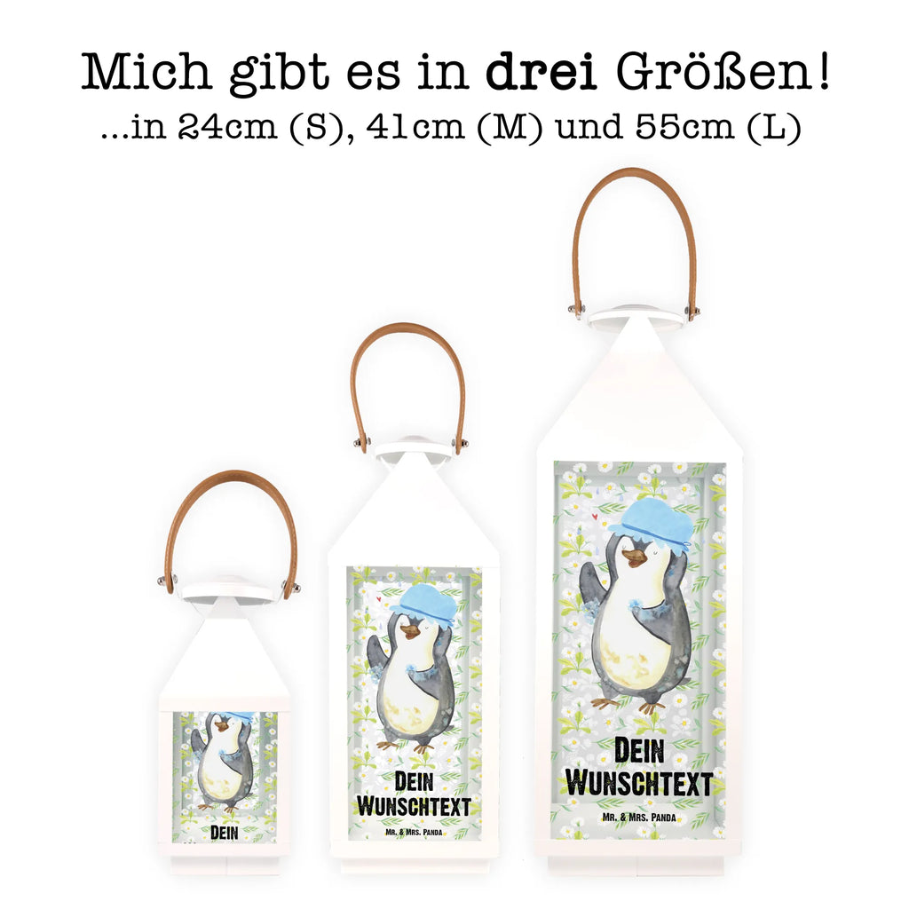 Personalisierte Deko Laterne Pinguin duscht Gartenlampe, Gartenleuchte, Gartendekoration, Gartenlicht, Laterne kleine Laternen, XXL Laternen, Laterne groß, Pinguin, Pinguine, Dusche, duschen, Lebensmotto, Motivation, Neustart, Neuanfang, glücklich sein