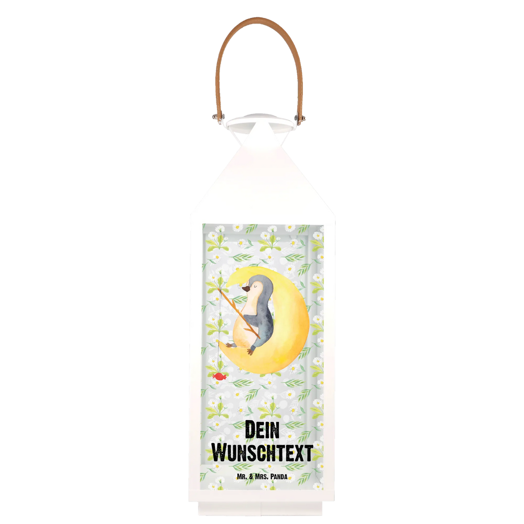 Personalisierte Deko Laterne Pinguin Mond Gartenlampe, Gartenleuchte, Gartendekoration, Gartenlicht, Laterne kleine Laternen, XXL Laternen, Laterne groß, Pinguin, Pinguine, Spruch, schlafen, Nachtruhe, Einschlafen, Schlafzimmer, Schlafstörungen, Gästezimmer