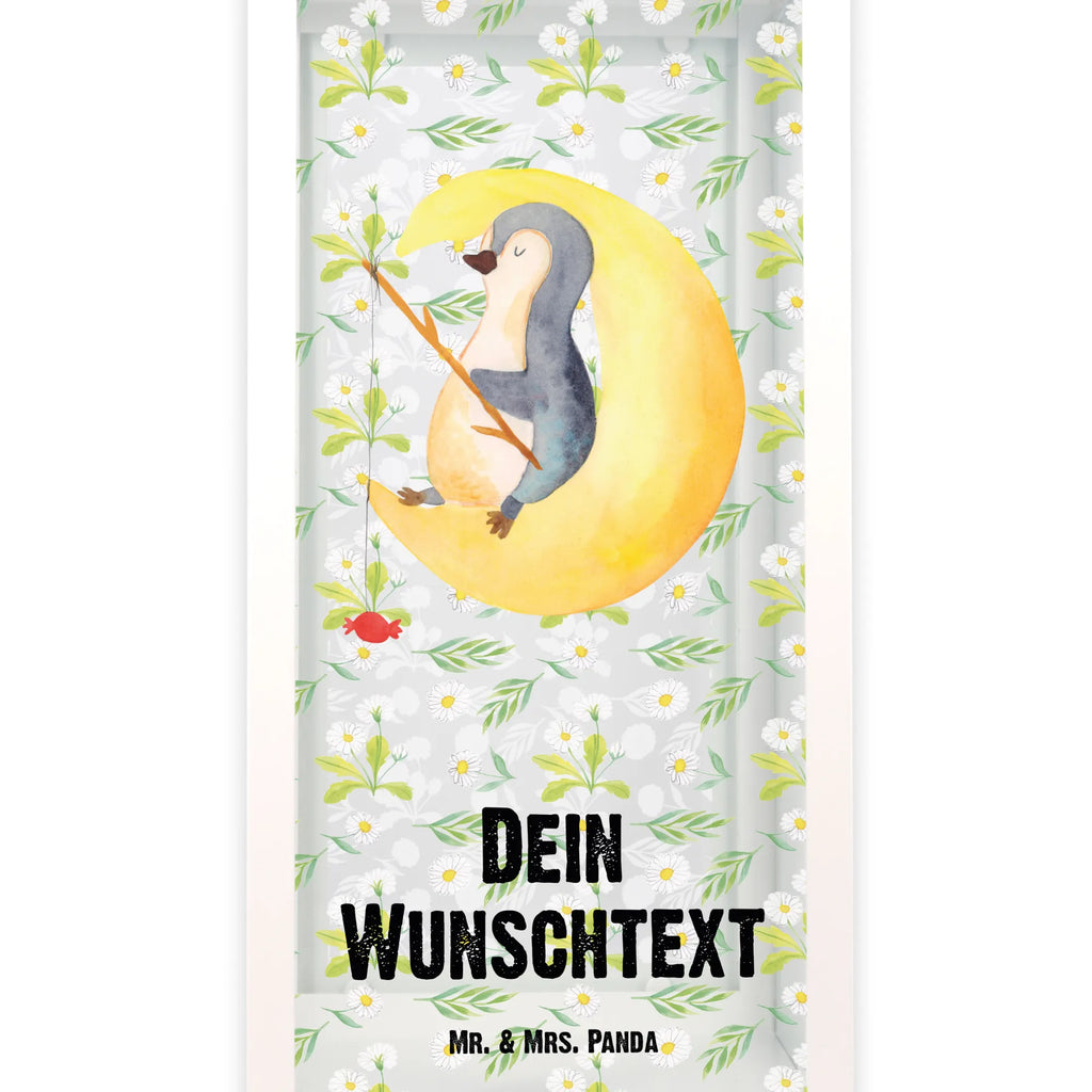 Personalisierte Deko Laterne Pinguin Mond Gartenlampe, Gartenleuchte, Gartendekoration, Gartenlicht, Laterne kleine Laternen, XXL Laternen, Laterne groß, Pinguin, Pinguine, Spruch, schlafen, Nachtruhe, Einschlafen, Schlafzimmer, Schlafstörungen, Gästezimmer