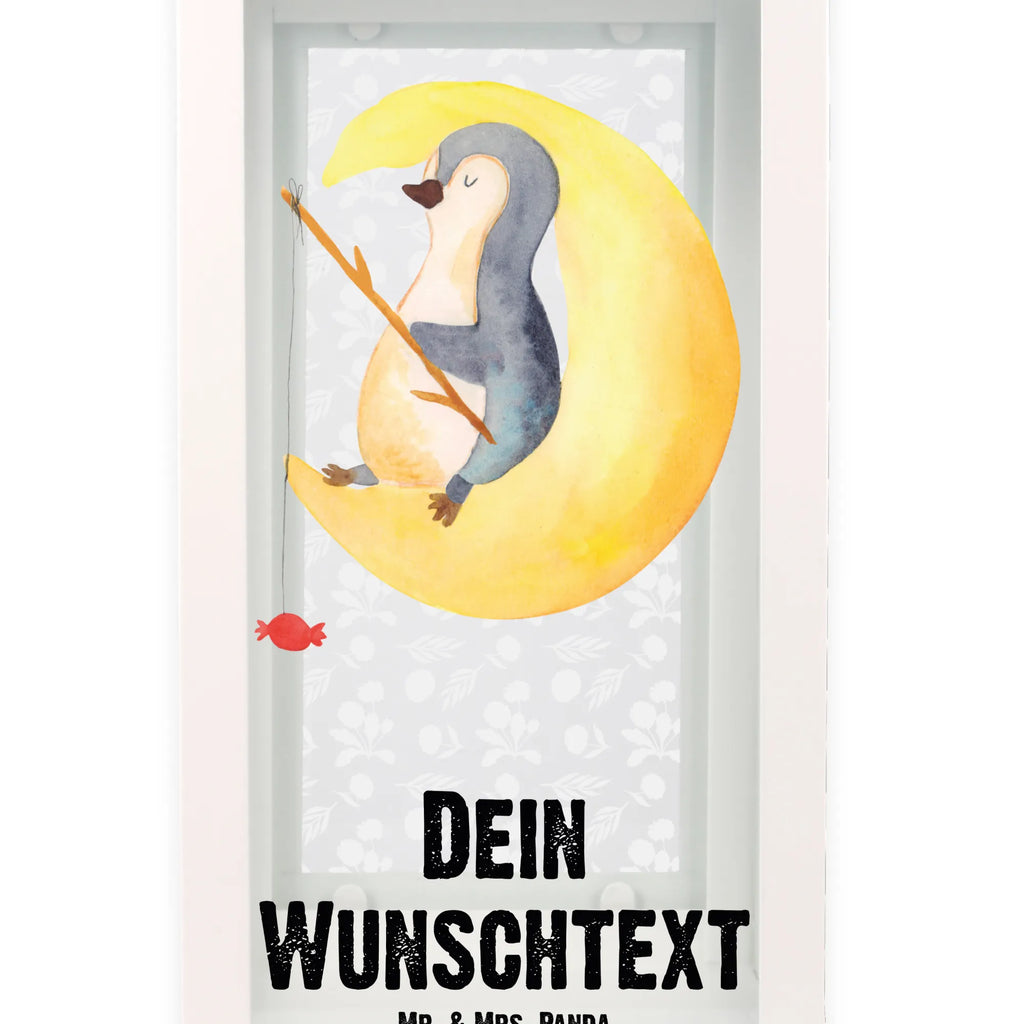 Personalisierte Deko Laterne Pinguin Mond Gartenlampe, Gartenleuchte, Gartendekoration, Gartenlicht, Laterne kleine Laternen, XXL Laternen, Laterne groß, Pinguin, Pinguine, Spruch, schlafen, Nachtruhe, Einschlafen, Schlafzimmer, Schlafstörungen, Gästezimmer