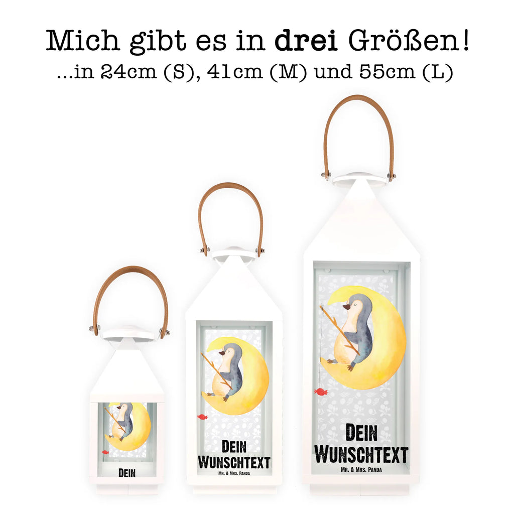 Personalisierte Deko Laterne Pinguin Mond Gartenlampe, Gartenleuchte, Gartendekoration, Gartenlicht, Laterne kleine Laternen, XXL Laternen, Laterne groß, Pinguin, Pinguine, Spruch, schlafen, Nachtruhe, Einschlafen, Schlafzimmer, Schlafstörungen, Gästezimmer