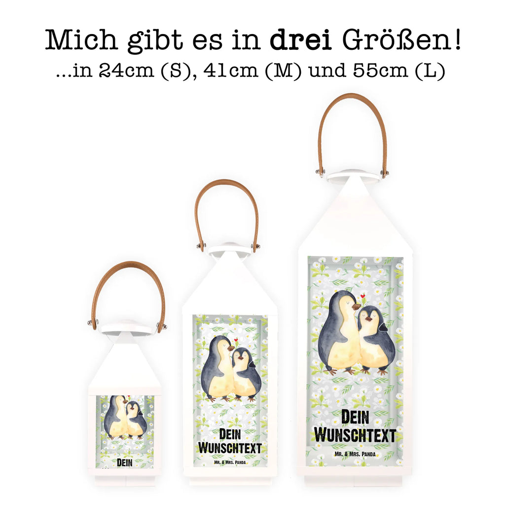 Personalisierte Deko Laterne Pinguin umarmend Gartenlampe, Gartenleuchte, Gartendekoration, Gartenlicht, Laterne kleine Laternen, XXL Laternen, Laterne groß, Pinguin, Liebe, Liebespaar, Liebesbeweis, Liebesgeschenk, Verlobung, Jahrestag, Hochzeitstag, Hochzeit, Hochzeitsgeschenk