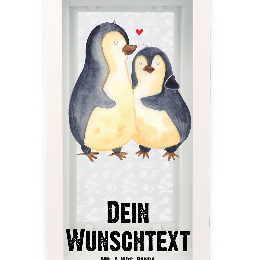 Personalisierte Deko Laterne Pinguin umarmend Gartenlampe, Gartenleuchte, Gartendekoration, Gartenlicht, Laterne kleine Laternen, XXL Laternen, Laterne groß, Pinguin, Liebe, Liebespaar, Liebesbeweis, Liebesgeschenk, Verlobung, Jahrestag, Hochzeitstag, Hochzeit, Hochzeitsgeschenk