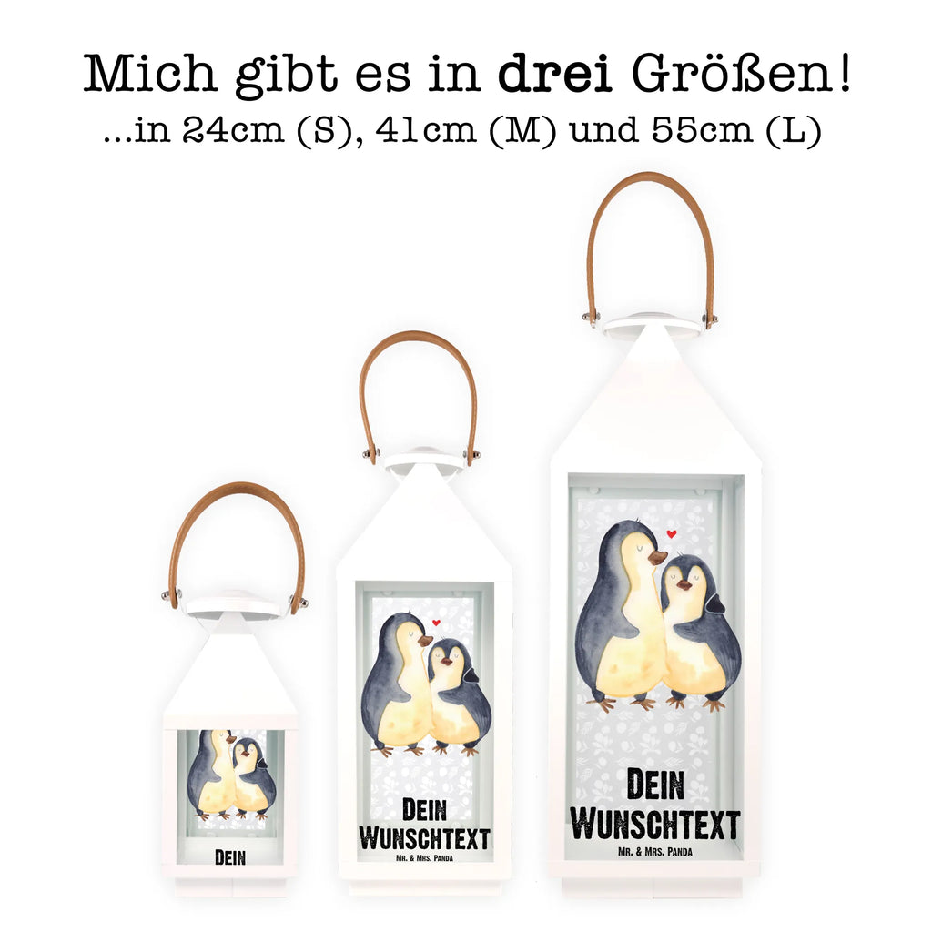 Personalisierte Deko Laterne Pinguin umarmend Gartenlampe, Gartenleuchte, Gartendekoration, Gartenlicht, Laterne kleine Laternen, XXL Laternen, Laterne groß, Pinguin, Liebe, Liebespaar, Liebesbeweis, Liebesgeschenk, Verlobung, Jahrestag, Hochzeitstag, Hochzeit, Hochzeitsgeschenk