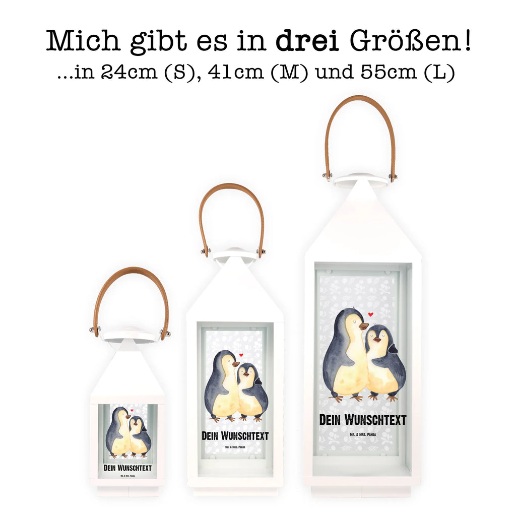 Personalisierte Deko Laterne Pinguin umarmend Gartenlampe, Gartenleuchte, Gartendekoration, Gartenlicht, Laterne kleine Laternen, XXL Laternen, Laterne groß, Pinguin, Liebe, Liebespaar, Liebesbeweis, Liebesgeschenk, Verlobung, Jahrestag, Hochzeitstag, Hochzeit, Hochzeitsgeschenk