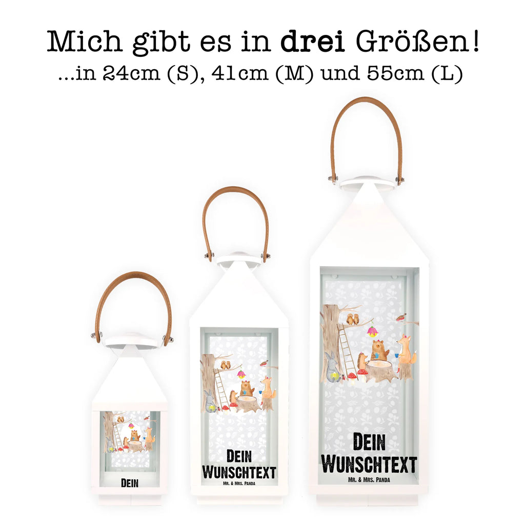 Personalisierte Deko Laterne Waldtiere Picknick Gartenlampe, Gartenleuchte, Gartendekoration, Gartenlicht, Laterne kleine Laternen, XXL Laternen, Laterne groß, Tiermotive, Gute Laune, lustige Sprüche, Tiere, Waldtiere, Picknick, Wald, Fuchs, Hase, Igel, Maus, Eichhörnchen