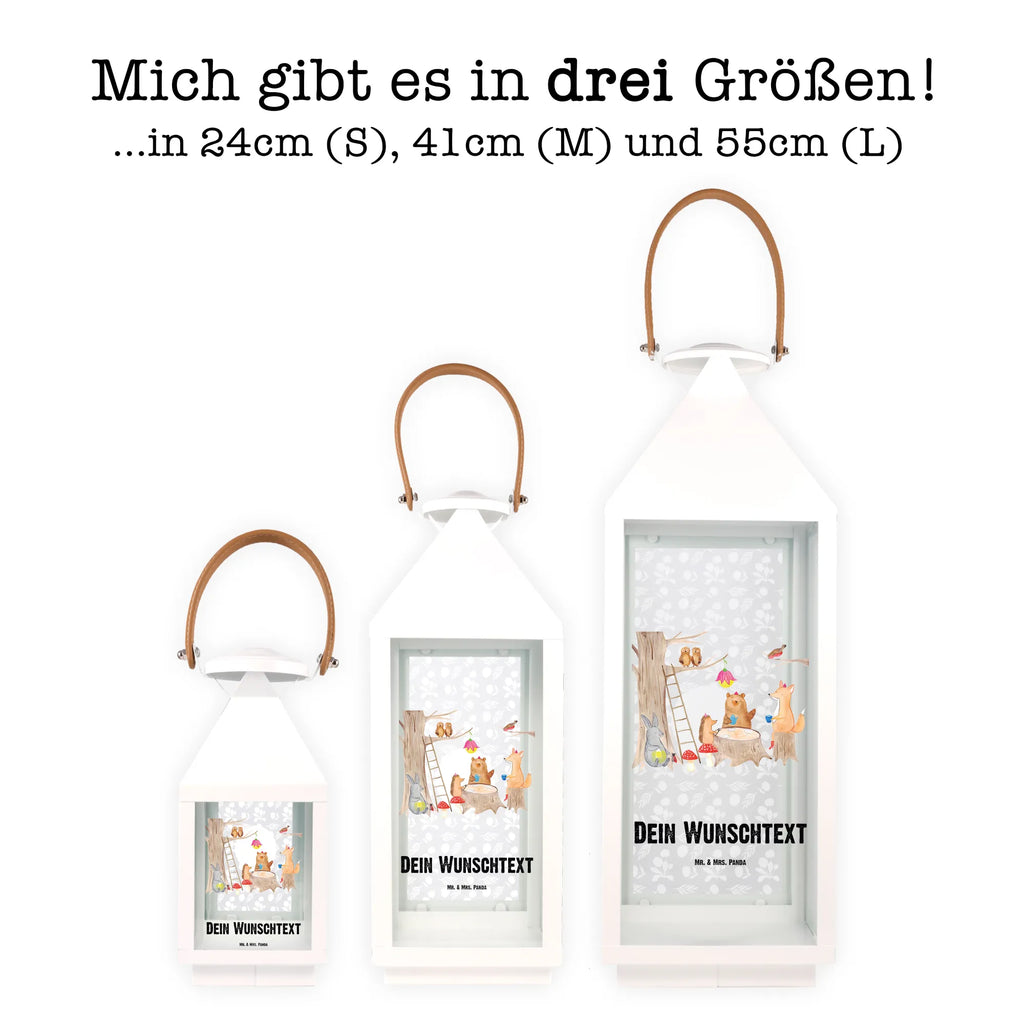 Personalisierte Deko Laterne Waldtiere Picknick Gartenlampe, Gartenleuchte, Gartendekoration, Gartenlicht, Laterne kleine Laternen, XXL Laternen, Laterne groß, Tiermotive, Gute Laune, lustige Sprüche, Tiere, Waldtiere, Picknick, Wald, Fuchs, Hase, Igel, Maus, Eichhörnchen