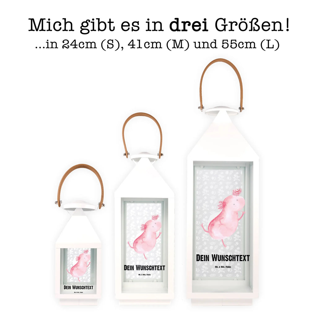 Personalisierte Deko Laterne Axolotl tanzt Gartenlampe, Gartenleuchte, Gartendekoration, Gartenlicht, Laterne kleine Laternen, XXL Laternen, Laterne groß, Axolotl, Molch, Axolot, Schwanzlurch, Lurch, Lurche, Dachschaden, Sterne, verrückt, Freundin, beste Freundin