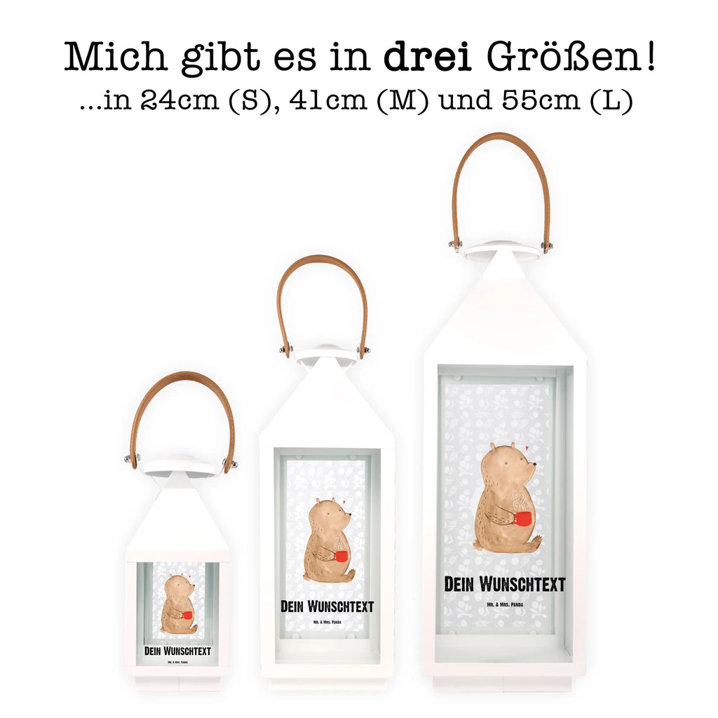 Personalisierte Deko Laterne Bär Kaffee Gartenlampe, Gartenleuchte, Gartendekoration, Gartenlicht, Laterne kleine Laternen, XXL Laternen, Laterne groß, Bär, Teddy, Teddybär, Kaffee, Coffee, Bären, guten Morgen, Morgenroutine, Welt erobern, Welt retten, Motivation