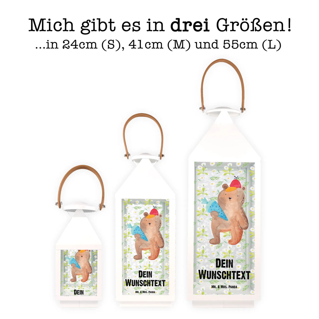 Personalisierte Deko Laterne Bär mit Schultüte Gartenlampe, Gartenleuchte, Gartendekoration, Gartenlicht, Laterne kleine Laternen, XXL Laternen, Laterne groß, Bär, Teddy, Teddybär, Bär Motiv, Schultüte, Erster Schultag Geschenk, Einschulung Geschenk, Schule Geschenk, Grundschule, Schulanfang, Schulbeginn