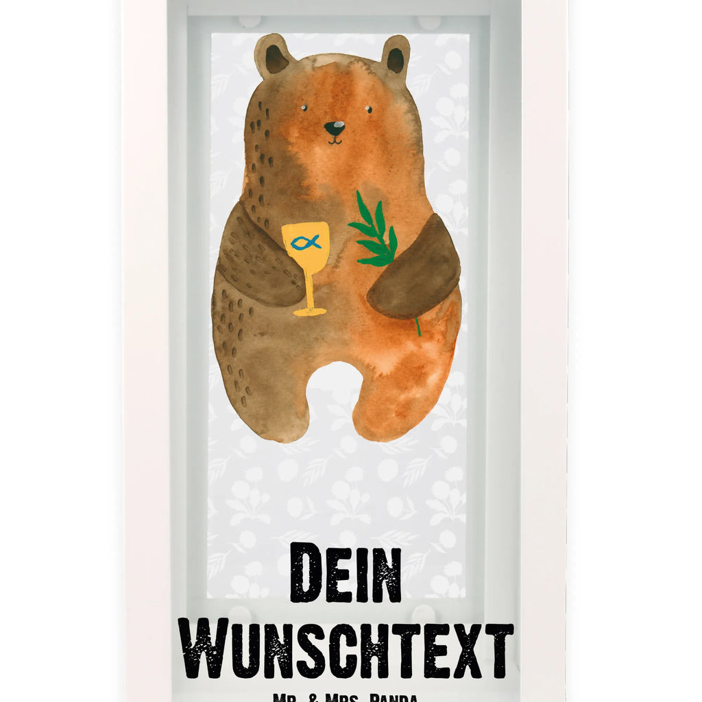 Personalisierte Deko Laterne Konfirmation-Bär Gartenlampe, Gartenleuchte, Gartendekoration, Gartenlicht, Laterne kleine Laternen, XXL Laternen, Laterne groß, Bär, Teddy, Teddybär, Konfirmation, Kirche, evangelisch, Gottesdienst