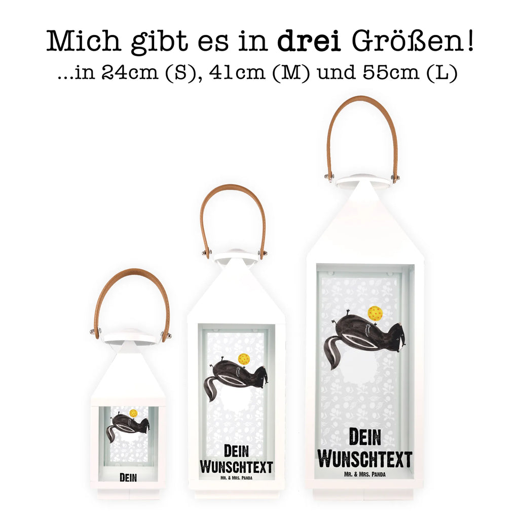 Personalisierte Deko Laterne Stinktier Ball Gartenlampe, Gartenleuchte, Gartendekoration, Gartenlicht, Laterne kleine Laternen, XXL Laternen, Laterne groß, Stinktier, Skunk, Wildtier, Raubtier, Stinker, Stinki, verspielt, Weisheit