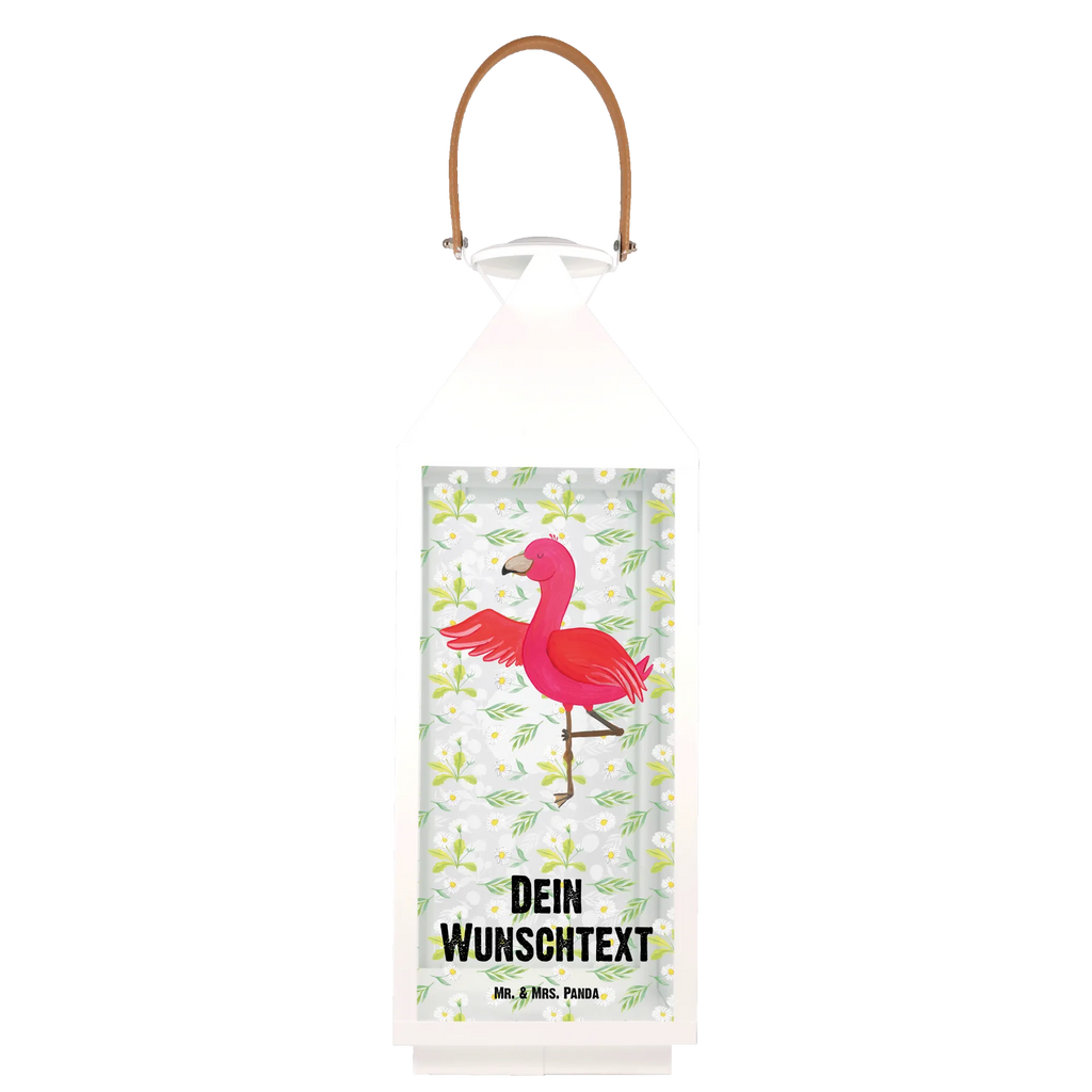 Personalisierte Deko Laterne Flamingo Yoga Gartenlampe, Gartenleuchte, Gartendekoration, Gartenlicht, Laterne kleine Laternen, XXL Laternen, Laterne groß, Flamingo, Vogel, Yoga, Namaste, Achtsamkeit, Yoga-Übung, Entspannung, Ärger, Aufregen, Tiefenentspannung