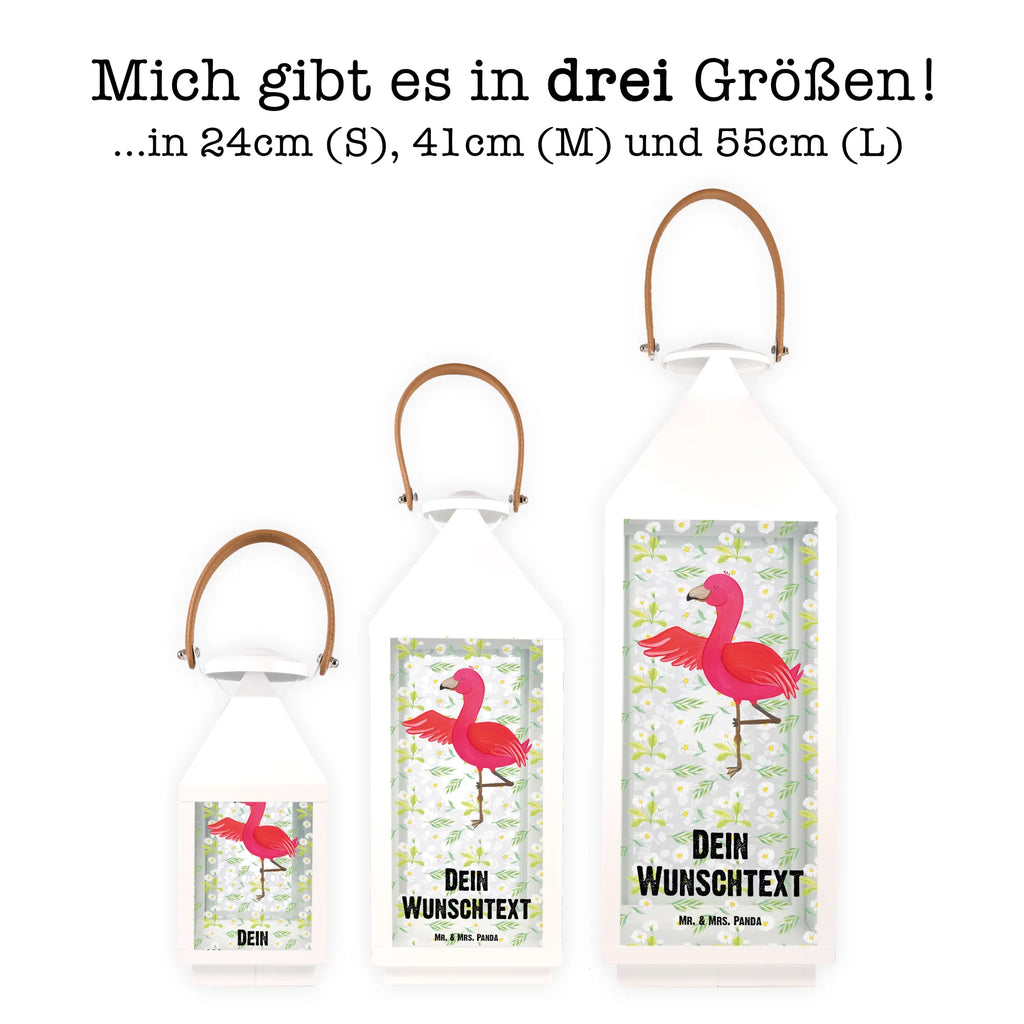 Personalisierte Deko Laterne Flamingo Yoga Gartenlampe, Gartenleuchte, Gartendekoration, Gartenlicht, Laterne kleine Laternen, XXL Laternen, Laterne groß, Flamingo, Vogel, Yoga, Namaste, Achtsamkeit, Yoga-Übung, Entspannung, Ärger, Aufregen, Tiefenentspannung