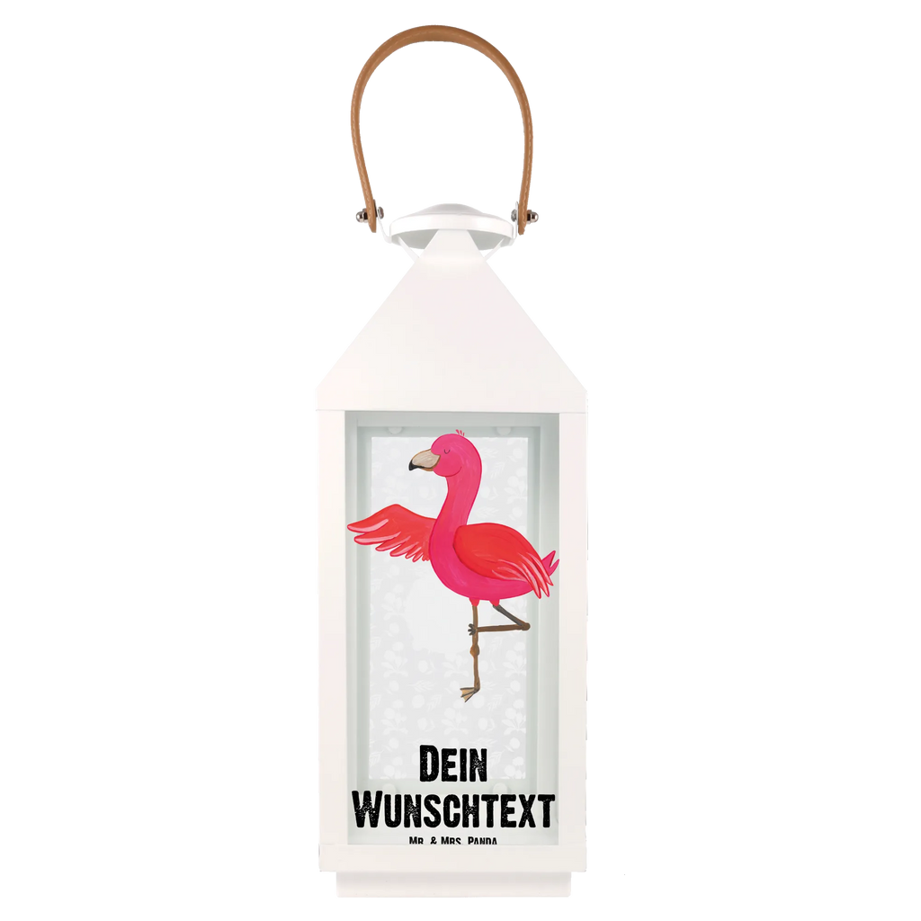 Personalisierte Deko Laterne Flamingo Yoga Gartenlampe, Gartenleuchte, Gartendekoration, Gartenlicht, Laterne kleine Laternen, XXL Laternen, Laterne groß, Flamingo, Vogel, Yoga, Namaste, Achtsamkeit, Yoga-Übung, Entspannung, Ärger, Aufregen, Tiefenentspannung