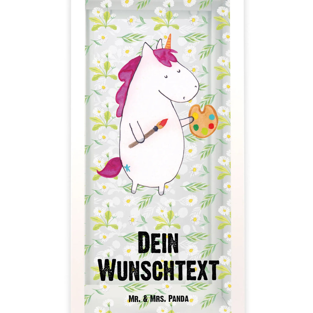 Personalisierte Deko Laterne Einhorn Künstler Gartenlampe, Gartenleuchte, Gartendekoration, Gartenlicht, Laterne kleine Laternen, XXL Laternen, Laterne groß, Einhorn, Einhörner, Einhorn Deko, Pegasus, Unicorn, Englisch, Künstler, Artist, Malen, Zeichnen, Welt, Farbe, Stift, Pinsel, Geschenk, Maler