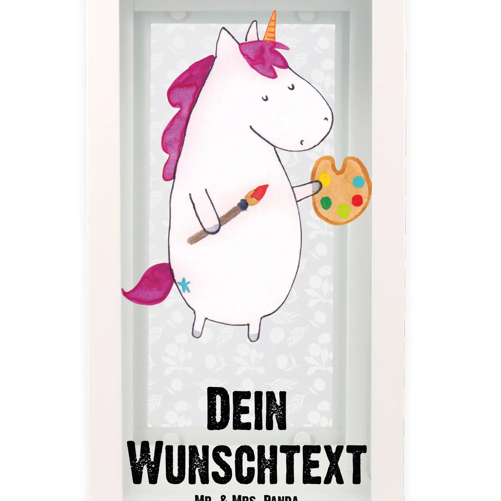 Personalisierte Deko Laterne Einhorn Künstler Gartenlampe, Gartenleuchte, Gartendekoration, Gartenlicht, Laterne kleine Laternen, XXL Laternen, Laterne groß, Einhorn, Einhörner, Einhorn Deko, Pegasus, Unicorn, Englisch, Künstler, Artist, Malen, Zeichnen, Welt, Farbe, Stift, Pinsel, Geschenk, Maler