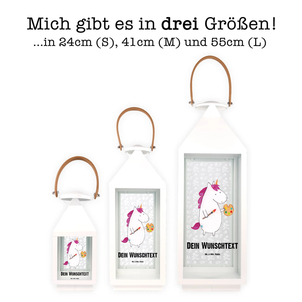 Personalisierte Deko Laterne Einhorn Künstler Gartenlampe, Gartenleuchte, Gartendekoration, Gartenlicht, Laterne kleine Laternen, XXL Laternen, Laterne groß, Einhorn, Einhörner, Einhorn Deko, Pegasus, Unicorn, Englisch, Künstler, Artist, Malen, Zeichnen, Welt, Farbe, Stift, Pinsel, Geschenk, Maler