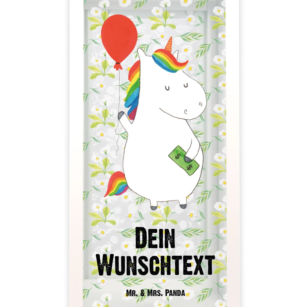 Personalisierte Deko Laterne Einhorn Luftballon Gartenlampe, Gartenleuchte, Gartendekoration, Gartenlicht, Laterne kleine Laternen, XXL Laternen, Laterne groß, Einhorn, Einhörner, Einhorn Deko, Pegasus, Unicorn, Luftballon, Geld, Lebenslust, Freude, Geschenk, Freundin