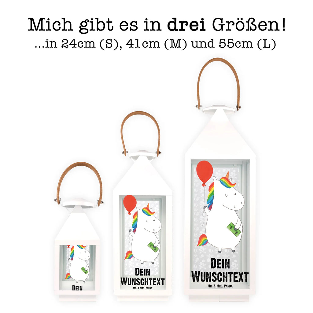 Personalisierte Deko Laterne Einhorn Luftballon Gartenlampe, Gartenleuchte, Gartendekoration, Gartenlicht, Laterne kleine Laternen, XXL Laternen, Laterne groß, Einhorn, Einhörner, Einhorn Deko, Pegasus, Unicorn, Luftballon, Geld, Lebenslust, Freude, Geschenk, Freundin