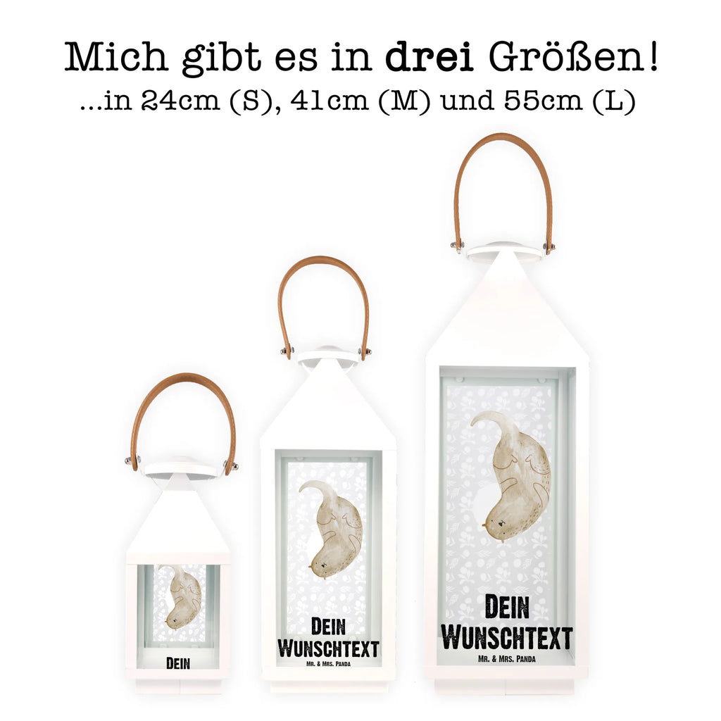 Personalisierte Deko Laterne Otter kopfüber Gartenlampe, Gartenleuchte, Gartendekoration, Gartenlicht, Laterne kleine Laternen, XXL Laternen, Laterne groß, Otter, Fischotter, Seeotter, Otter Seeotter See Otter