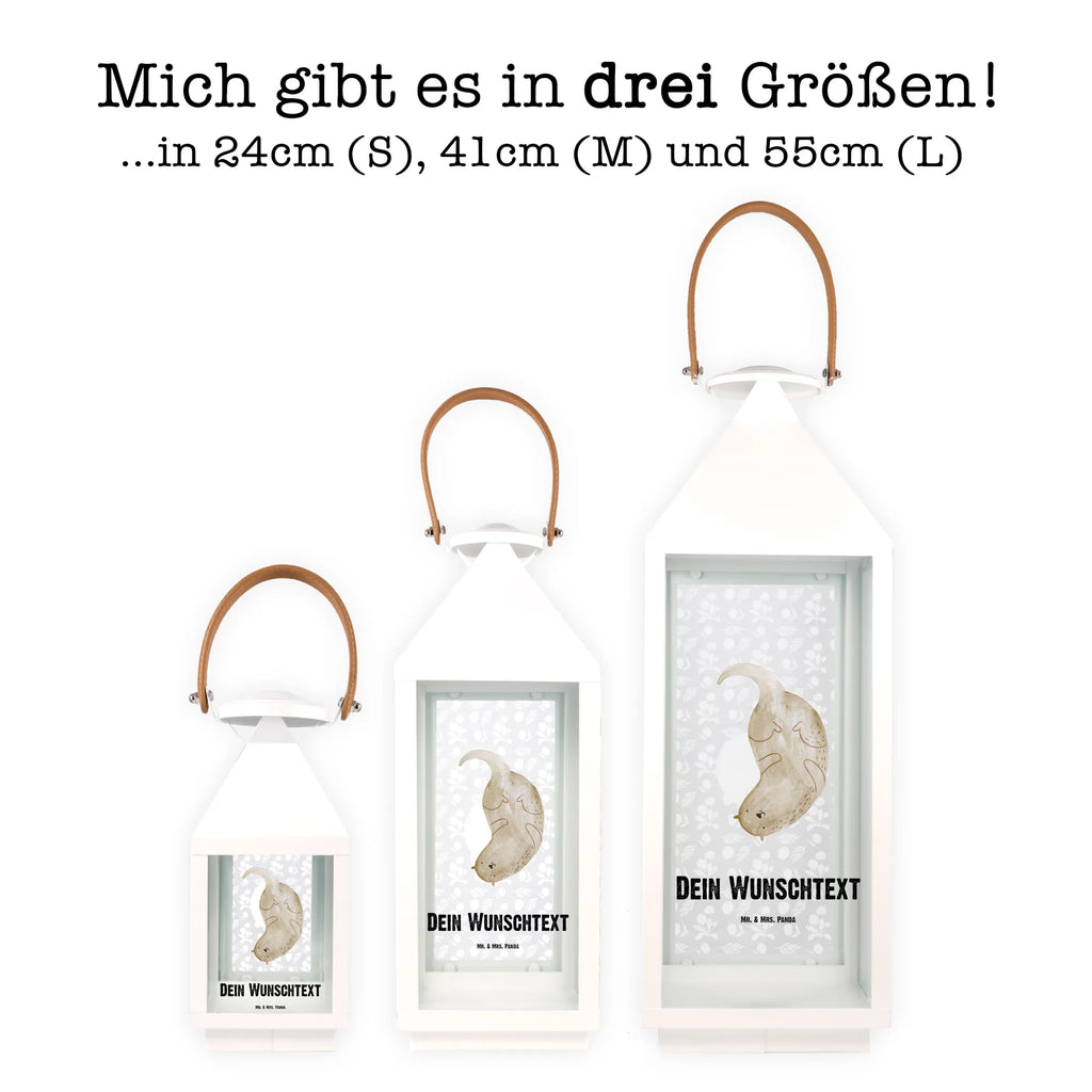 Personalisierte Deko Laterne Otter kopfüber Gartenlampe, Gartenleuchte, Gartendekoration, Gartenlicht, Laterne kleine Laternen, XXL Laternen, Laterne groß, Otter, Fischotter, Seeotter, Otter Seeotter See Otter