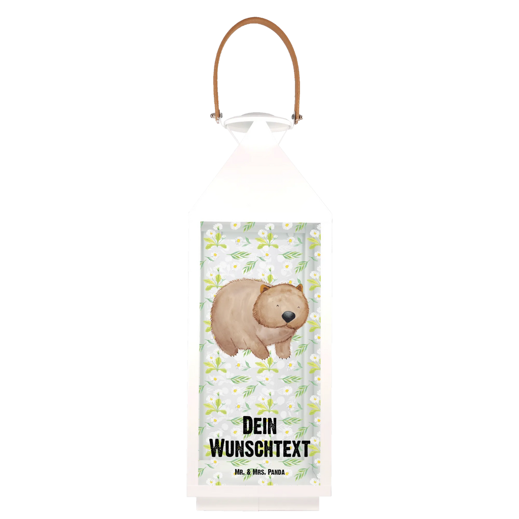 Personalisierte Deko Laterne Wombat Gartenlampe, Gartenleuchte, Gartendekoration, Gartenlicht, Laterne kleine Laternen, XXL Laternen, Laterne groß, Tiermotive, Gute Laune, lustige Sprüche, Tiere, Wombat, Das Leben ist schön, Motivation, Spruch, Australien