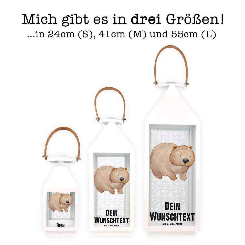 Personalisierte Deko Laterne Wombat Gartenlampe, Gartenleuchte, Gartendekoration, Gartenlicht, Laterne kleine Laternen, XXL Laternen, Laterne groß, Tiermotive, Gute Laune, lustige Sprüche, Tiere, Wombat, Das Leben ist schön, Motivation, Spruch, Australien