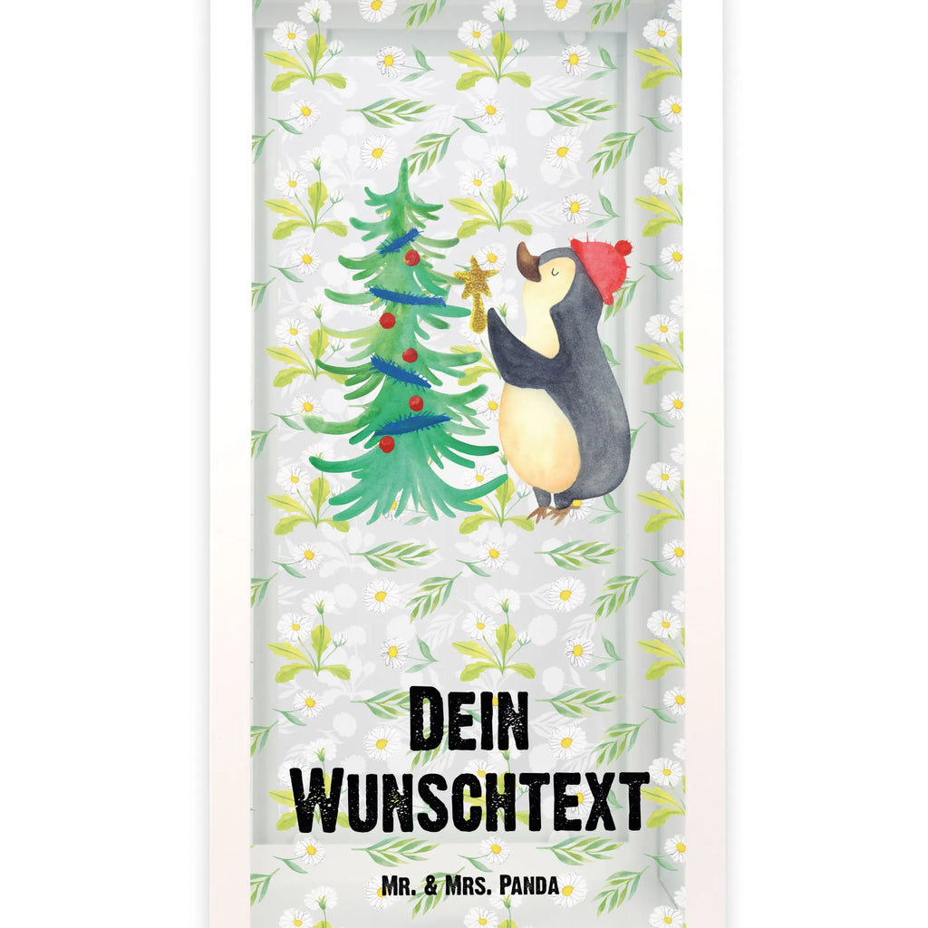 Personalisierte Deko Laterne Pinguin Weihnachtsbaum Gartenlampe, Gartenleuchte, Gartendekoration, Gartenlicht, Laterne kleine Laternen, XXL Laternen, Laterne groß, Winter, Weihnachten, Weihnachtsdeko, Nikolaus, Advent, Heiligabend, Wintermotiv, Pinguin