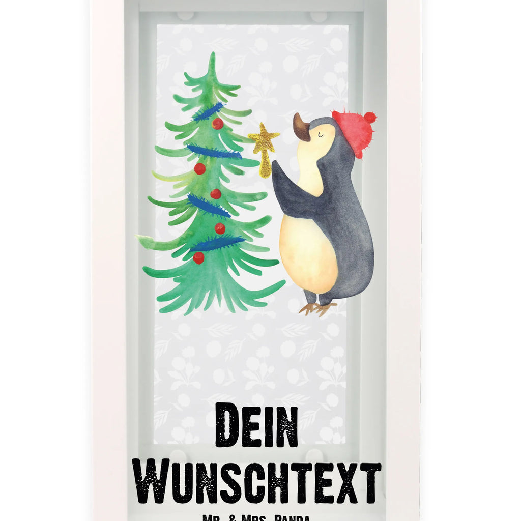 Personalisierte Deko Laterne Pinguin Weihnachtsbaum Gartenlampe, Gartenleuchte, Gartendekoration, Gartenlicht, Laterne kleine Laternen, XXL Laternen, Laterne groß, Winter, Weihnachten, Weihnachtsdeko, Nikolaus, Advent, Heiligabend, Wintermotiv, Pinguin