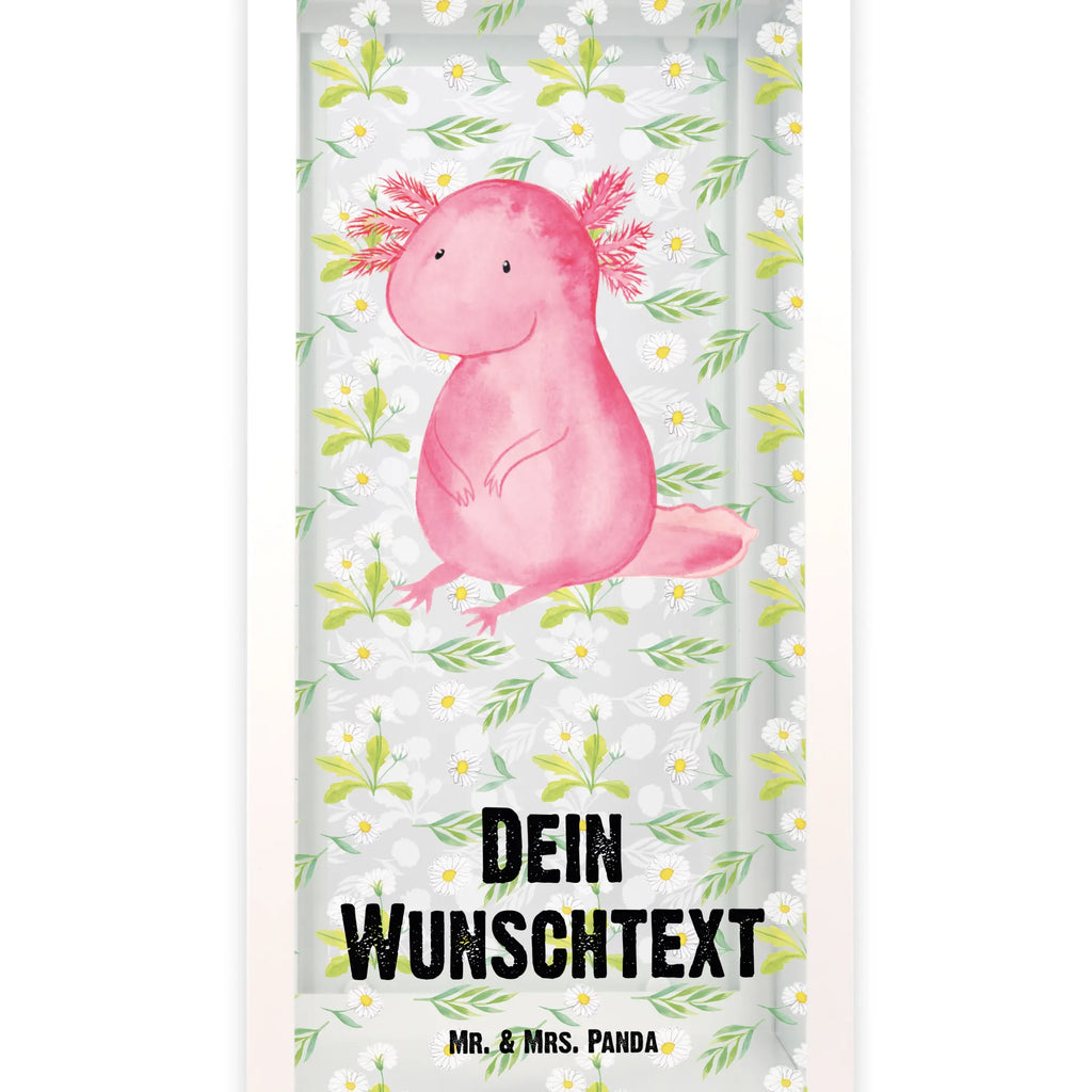 Personalisierte Deko Laterne Axolotl Gartenlampe, Gartenleuchte, Gartendekoration, Gartenlicht, Laterne kleine Laternen, XXL Laternen, Laterne groß, Axolotl, Molch, Axolot, vergnügt, fröhlich, zufrieden, Lebensstil, Weisheit, Lebensweisheit, Liebe, Freundin