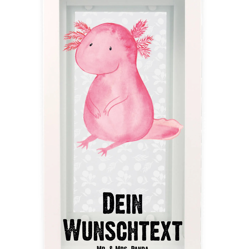 Personalisierte Deko Laterne Axolotl Gartenlampe, Gartenleuchte, Gartendekoration, Gartenlicht, Laterne kleine Laternen, XXL Laternen, Laterne groß, Axolotl, Molch, Axolot, vergnügt, fröhlich, zufrieden, Lebensstil, Weisheit, Lebensweisheit, Liebe, Freundin