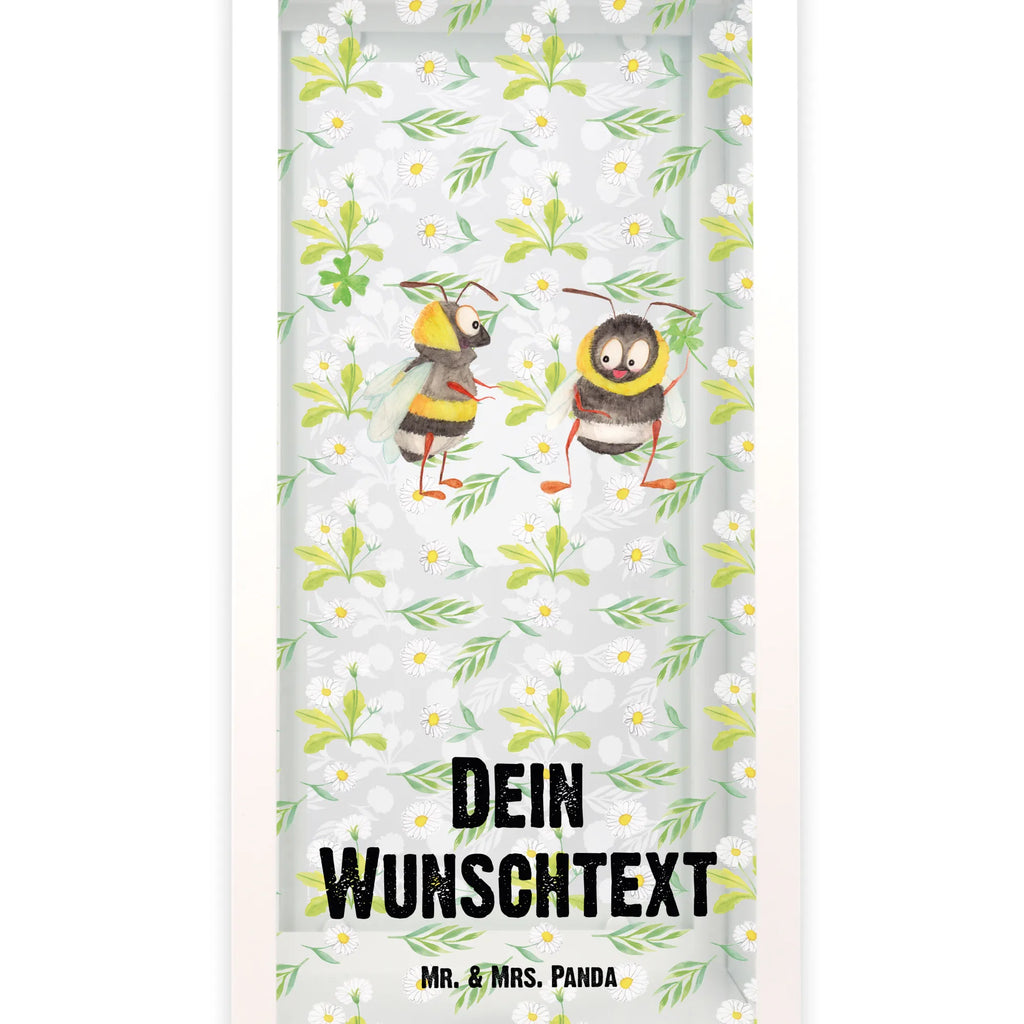 Personalisierte Deko Laterne Hummeln mit Kleeblatt Gartenlampe, Gartenleuchte, Gartendekoration, Gartenlicht, Laterne kleine Laternen, XXL Laternen, Laterne groß, Tiermotive, Gute Laune, lustige Sprüche, Tiere, Hummel, Biene, Spruch positiv, Biene Deko, Spruch schön, glücklich sein, glücklich werden, Spruch fröhlich