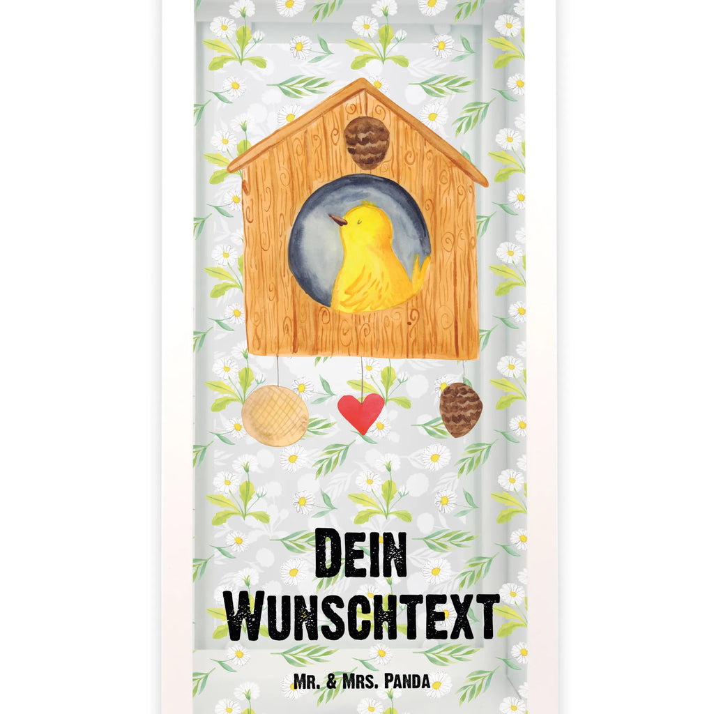 Personalisierte Deko Laterne Vogelhaus Gartenlampe, Gartenleuchte, Gartendekoration, Gartenlicht, Laterne kleine Laternen, XXL Laternen, Laterne groß, Tiermotive, Gute Laune, lustige Sprüche, Tiere, Vogel, Vögel, Vogelhaus, Vogelhäuschen, Home sweet home, Zuhause, Nest, Eigenheim, Familie, Wohnung, Haus, unser Haus, Lieblingsort, Castle