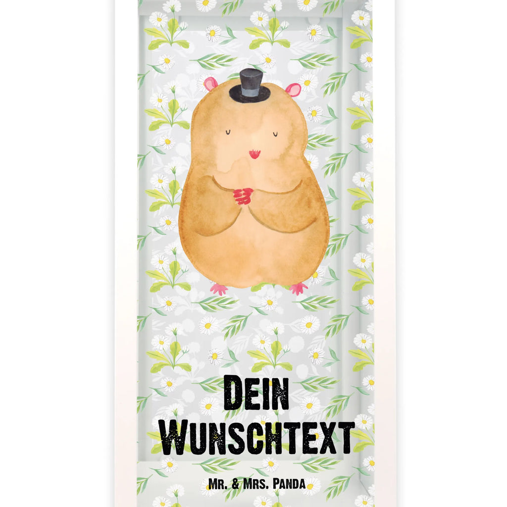 Personalisierte Deko Laterne Hamster mit Hut Gartenlampe, Gartenleuchte, Gartendekoration, Gartenlicht, Laterne kleine Laternen, XXL Laternen, Laterne groß, Tiermotive, Gute Laune, lustige Sprüche, Tiere, Hamster, Hut, Magier, Zylinder, Zwerghamster, Zauberer