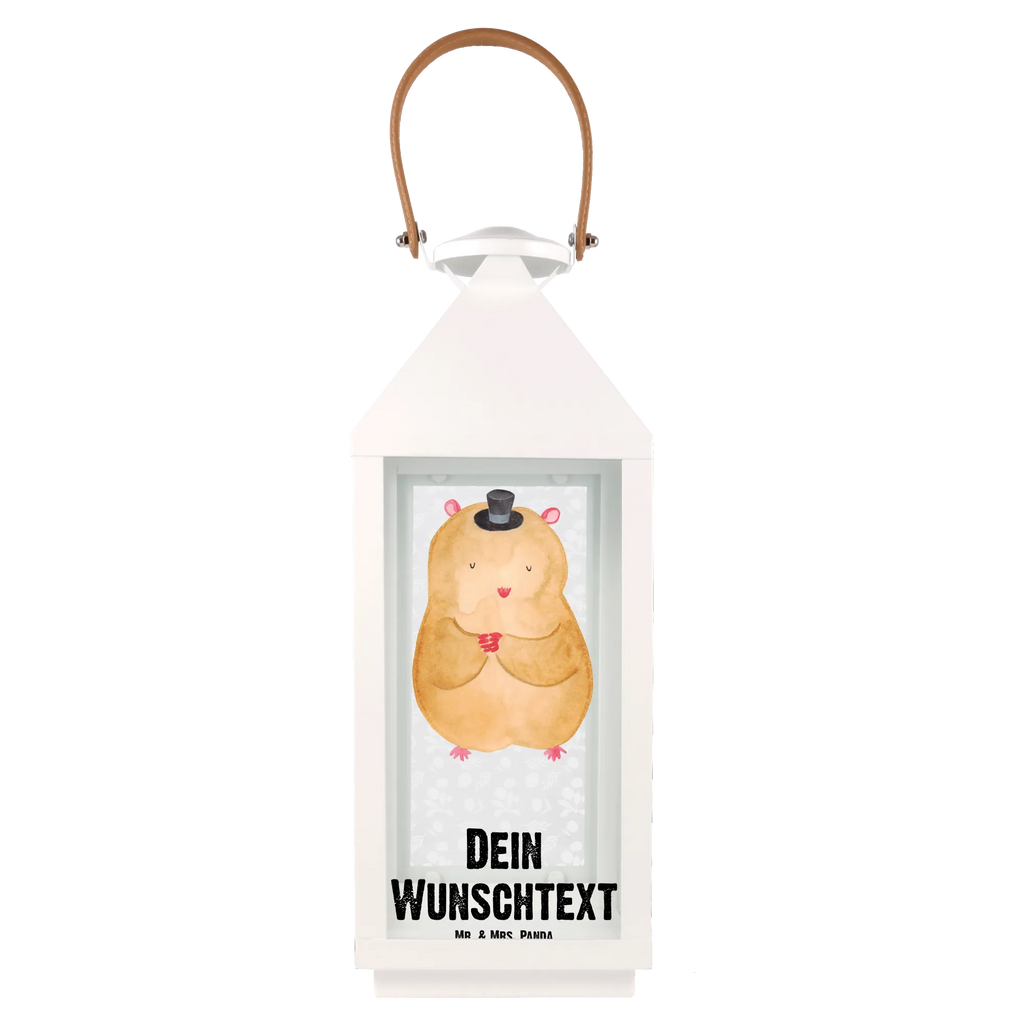 Personalisierte Deko Laterne Hamster mit Hut Gartenlampe, Gartenleuchte, Gartendekoration, Gartenlicht, Laterne kleine Laternen, XXL Laternen, Laterne groß, Tiermotive, Gute Laune, lustige Sprüche, Tiere, Hamster, Hut, Magier, Zylinder, Zwerghamster, Zauberer