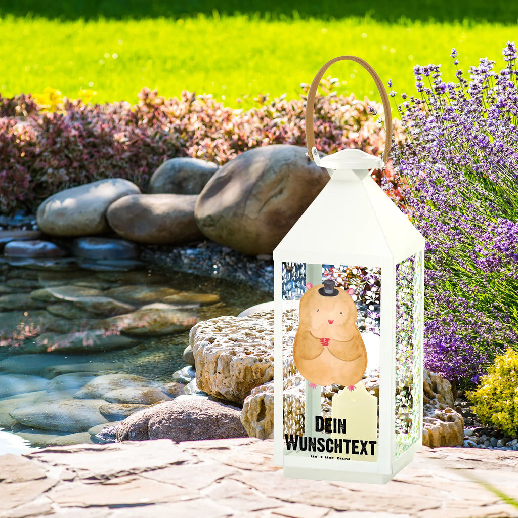 Personalisierte Deko Laterne Hamster mit Hut Gartenlampe, Gartenleuchte, Gartendekoration, Gartenlicht, Laterne kleine Laternen, XXL Laternen, Laterne groß, Tiermotive, Gute Laune, lustige Sprüche, Tiere, Hamster, Hut, Magier, Zylinder, Zwerghamster, Zauberer