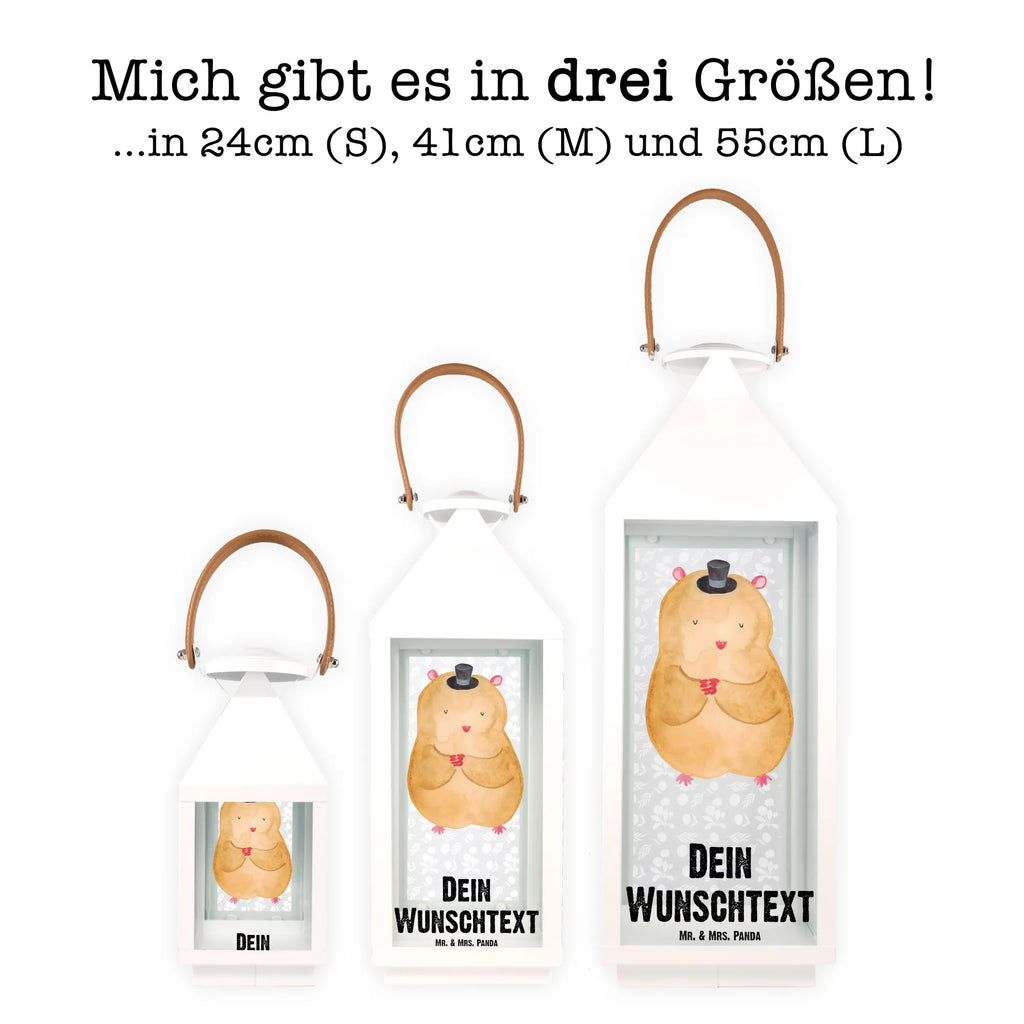 Personalisierte Deko Laterne Hamster mit Hut Gartenlampe, Gartenleuchte, Gartendekoration, Gartenlicht, Laterne kleine Laternen, XXL Laternen, Laterne groß, Tiermotive, Gute Laune, lustige Sprüche, Tiere, Hamster, Hut, Magier, Zylinder, Zwerghamster, Zauberer