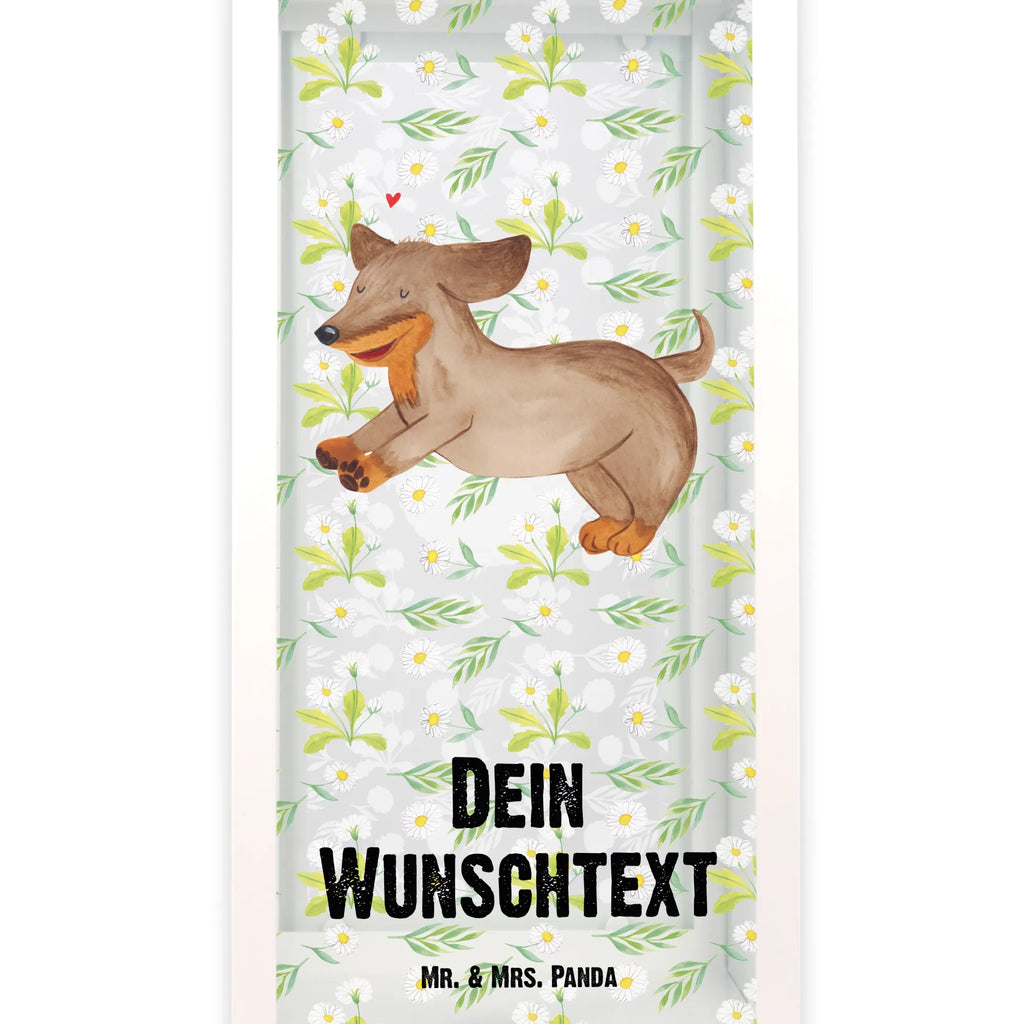 Personalisierte Deko Laterne Hund Dackel fröhlich Gartenlampe, Gartenleuchte, Gartendekoration, Gartenlicht, Laterne kleine Laternen, XXL Laternen, Laterne groß, Hund, Hundemotiv, Haustier, Hunderasse, Tierliebhaber, Hundebesitzer, Sprüche, Hunde, Dackel, Dachshund, happy dog