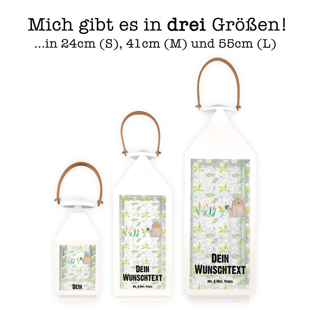 Personalisierte Deko Laterne Otter mit Stein Gartenlampe, Gartenleuchte, Gartendekoration, Gartenlicht, Laterne kleine Laternen, XXL Laternen, Laterne groß, Otter, Fischotter, Seeotter, Otter Seeotter See Otter