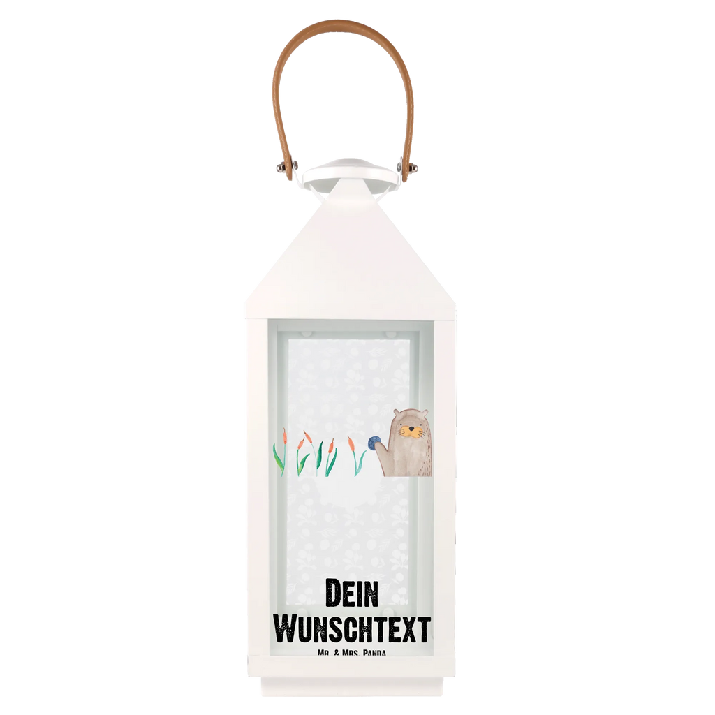 Personalisierte Deko Laterne Otter mit Stein Gartenlampe, Gartenleuchte, Gartendekoration, Gartenlicht, Laterne kleine Laternen, XXL Laternen, Laterne groß, Otter, Fischotter, Seeotter, Otter Seeotter See Otter