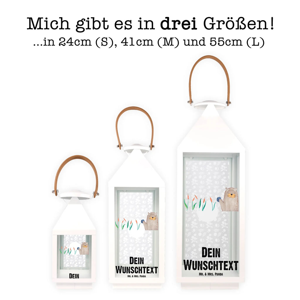 Personalisierte Deko Laterne Otter mit Stein Gartenlampe, Gartenleuchte, Gartendekoration, Gartenlicht, Laterne kleine Laternen, XXL Laternen, Laterne groß, Otter, Fischotter, Seeotter, Otter Seeotter See Otter