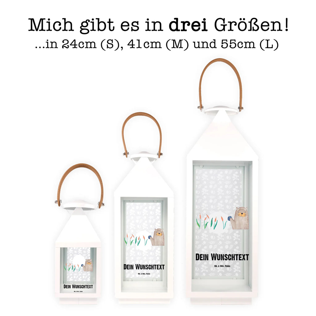 Personalisierte Deko Laterne Otter mit Stein Gartenlampe, Gartenleuchte, Gartendekoration, Gartenlicht, Laterne kleine Laternen, XXL Laternen, Laterne groß, Otter, Fischotter, Seeotter, Otter Seeotter See Otter