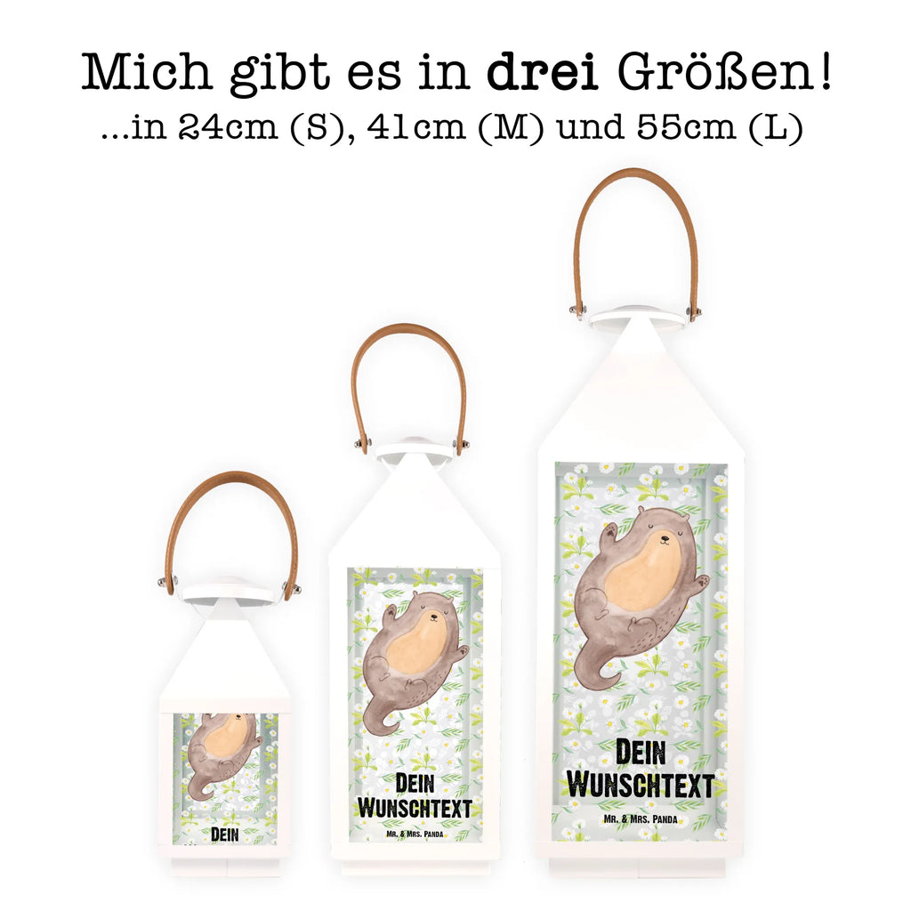 Personalisierte Deko Laterne Otter Umarmen Gartenlampe, Gartenleuchte, Gartendekoration, Gartenlicht, Laterne kleine Laternen, XXL Laternen, Laterne groß, Otter, Fischotter, Seeotter, Otter Seeotter See Otter