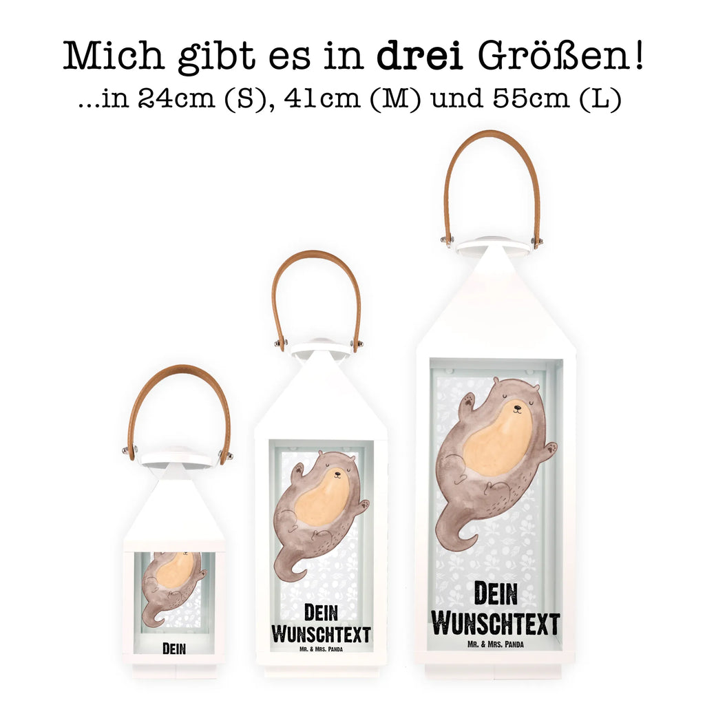 Personalisierte Deko Laterne Otter Umarmen Gartenlampe, Gartenleuchte, Gartendekoration, Gartenlicht, Laterne kleine Laternen, XXL Laternen, Laterne groß, Otter, Fischotter, Seeotter, Otter Seeotter See Otter