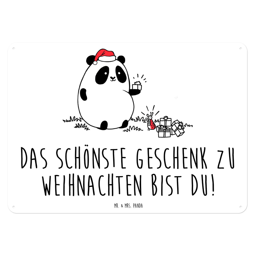 Blechschild Panda Weihnachtsgeschenk Blechschild, Metallschild, Geschenk Schild, Schild, Magnet-Metall-Schild, Deko Schild, Wandschild, Wand-Dekoration, Türschild