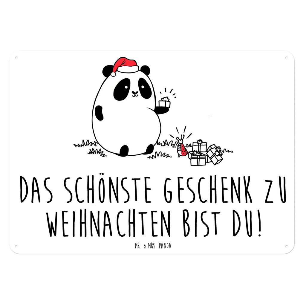 Blechschild Panda Weihnachtsgeschenk Blechschild, Metallschild, Geschenk Schild, Schild, Magnet-Metall-Schild, Deko Schild, Wandschild, Wand-Dekoration, Türschild