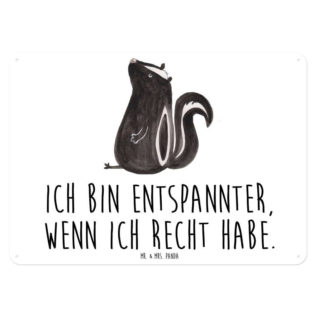 Blechschild Stinktier Sitzen Blechschild, Metallschild, Geschenk Schild, Schild, Magnet-Metall-Schild, Deko Schild, Wandschild, Wand-Dekoration, Türschild, Stinktier, Skunk, Wildtier, Raubtier, Stinker, Stinki, Spruch, Büro, Recht, Besserwisser