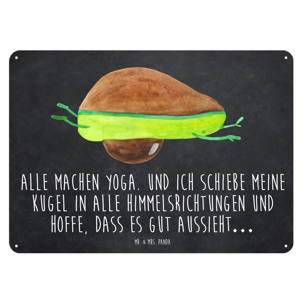 Blechschild Avocado Yoga Blechschild, Metallschild, Geschenk Schild, Schild, Magnet-Metall-Schild, Deko Schild, Wandschild, Wand-Dekoration, Türschild, Avocado, Veggie, Vegan, Gesund, Avocado Yoga Vegan